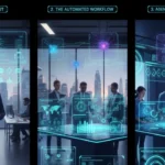 Infographic illustrating the evolution of productivity: from (1) individual to-do lists, to (2) automated digital workflows, and finally (3) agentic performance ecosystems using autonomous AI networks in 2026.